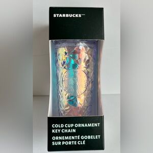 Starbucks 2023 Holiday‎ Diamond Iridescent Cold Cup Christmas Ornament Keychain